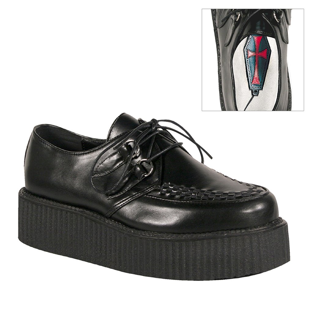 Creepers Demonia V Creeper 502 Vegan Cuir Homme - Noir 43512-XJVN